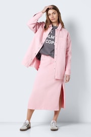 NOISY MAY Pink Oversized Denim Shacket - Image 4 of 5