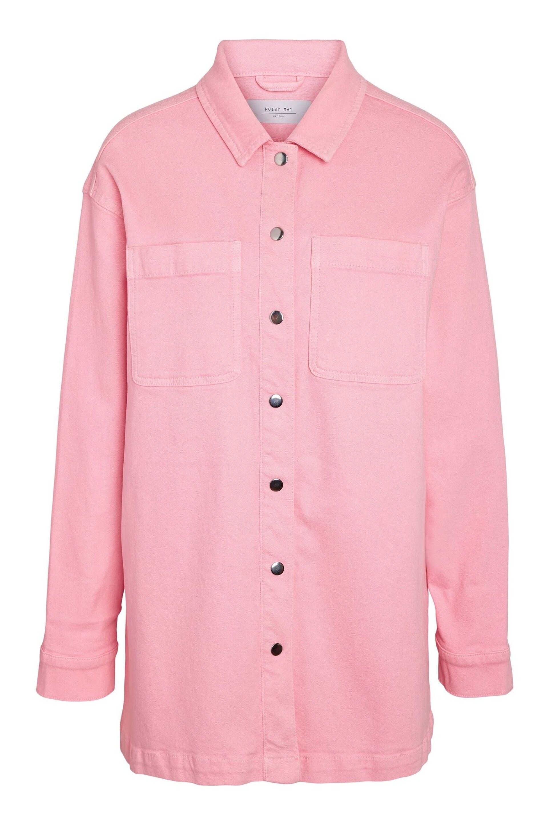 NOISY MAY Pink Oversized Denim Shacket - Image 5 of 5