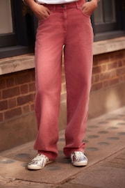 Pink Washed Cord Wide Leg 100% Cotton Trousers - Image 2 of 6