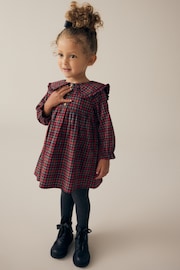 Red Tartan Long Sleeve Collar Dress (3mths-8yrs) - Image 1 of 10