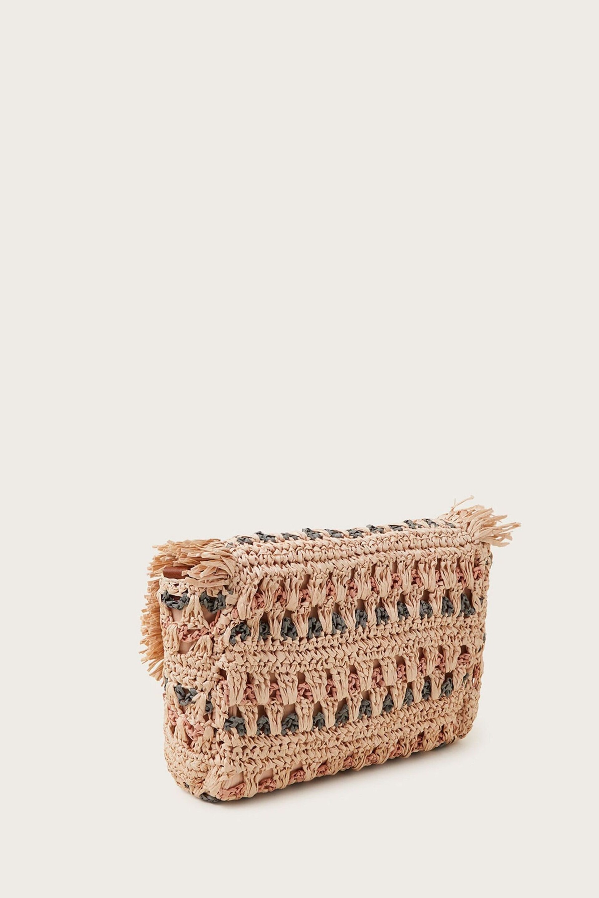 Monsoon Cream Tonal Raffia Cross-Body Bag - Image 2 of 3