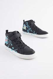 Black Wide Fit (G) Pokemon Elastic Lace High Top Trainers - Image 1 of 6