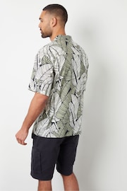 Threadbare Black Short Sleeve Floral Print Cotton Shirt - Image 2 of 4