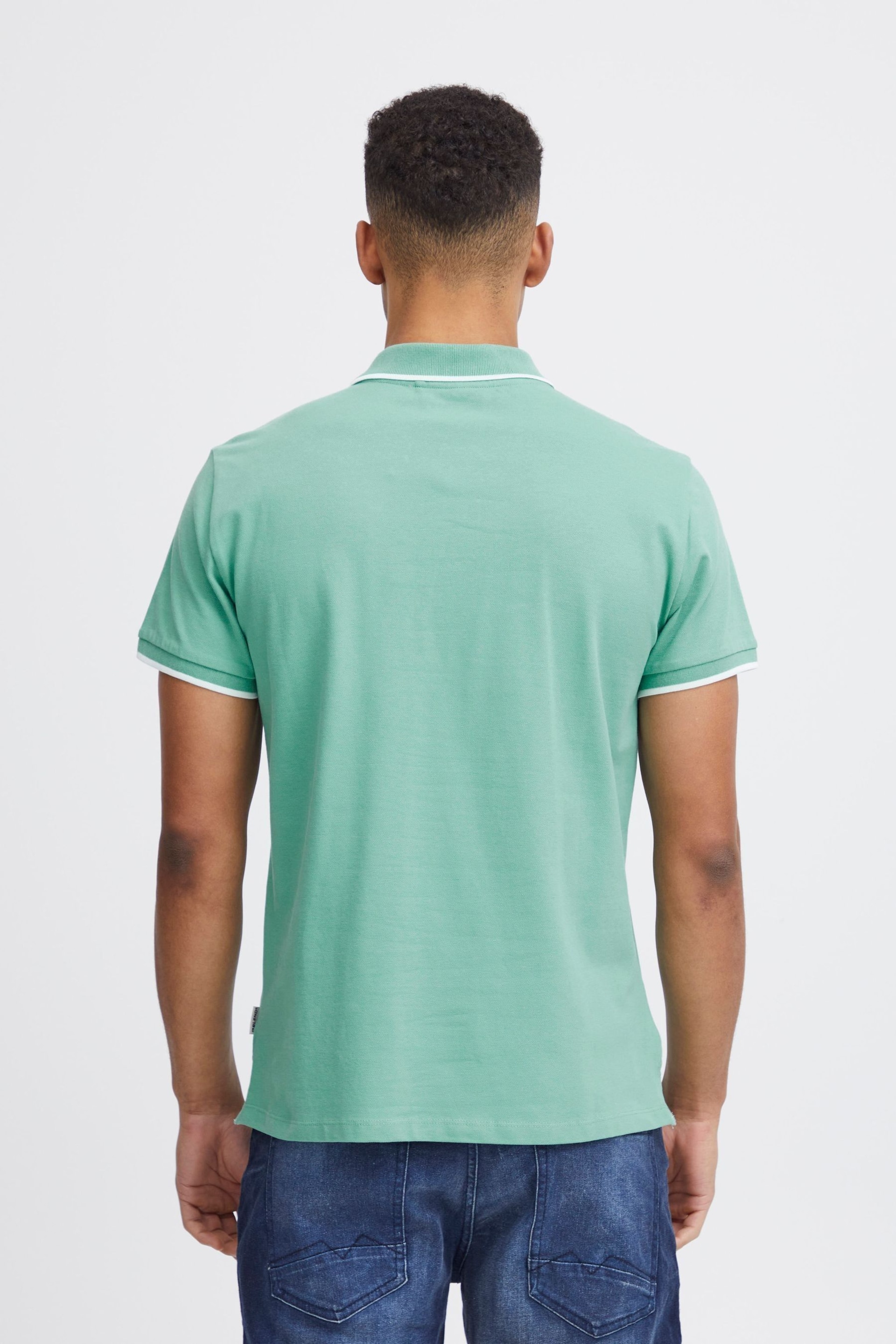 Blend Green Pique Short Sleeve Polo Shirt - Image 2 of 4