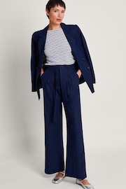 Monsoon Blue Mabel Short Length Tie Trousers - Image 3 of 5