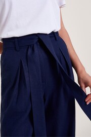 Monsoon Blue Mabel Short Length Tie Trousers - Image 4 of 5