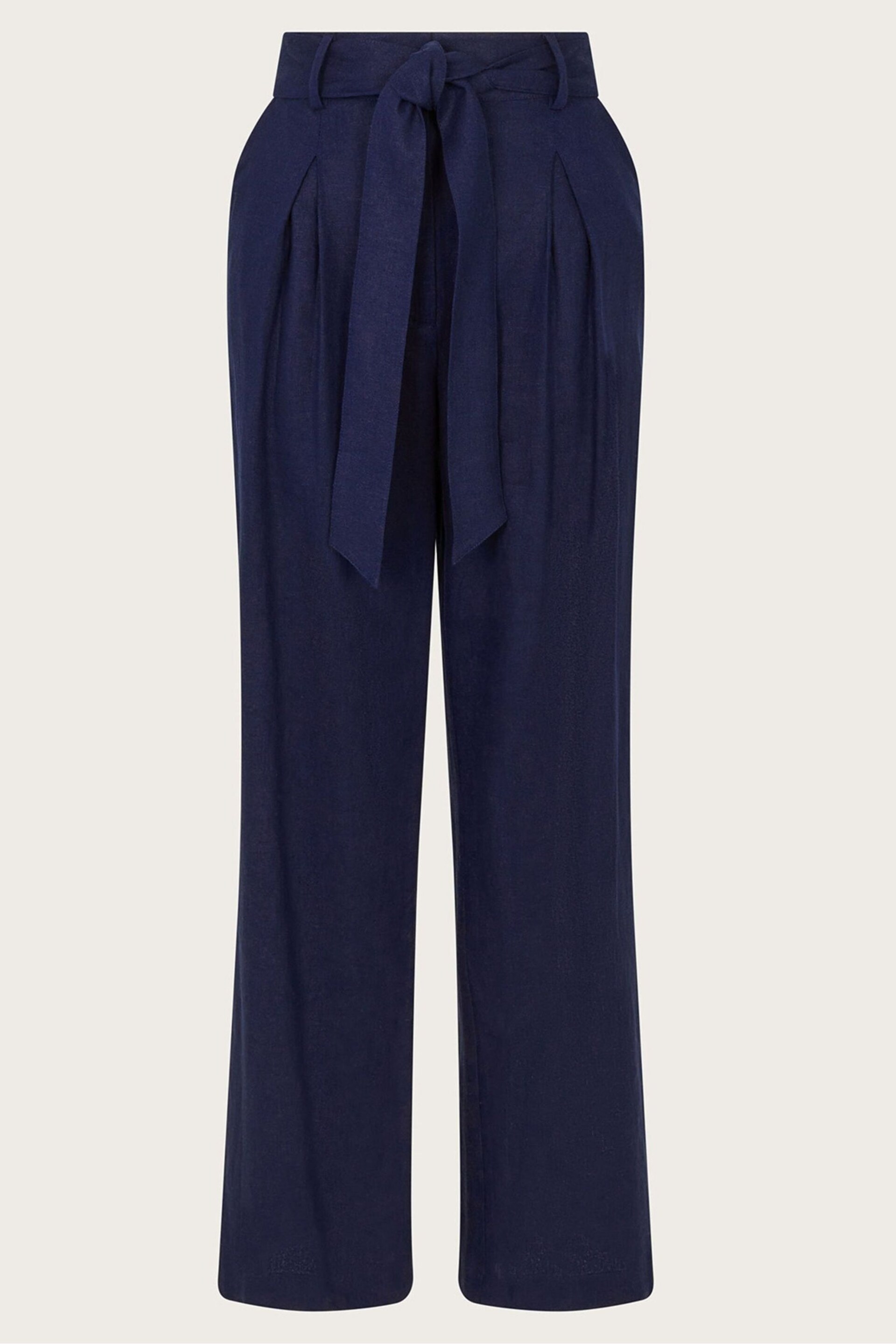 Monsoon Blue Mabel Short Length Tie Trousers - Image 5 of 5