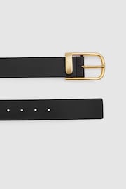 Reiss Black Iyla Leather Half Keeper Belt - Image 3 of 4
