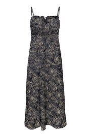 ONLY Blue Palm Print Cami Ruched Midi Dress - Image 7 of 9