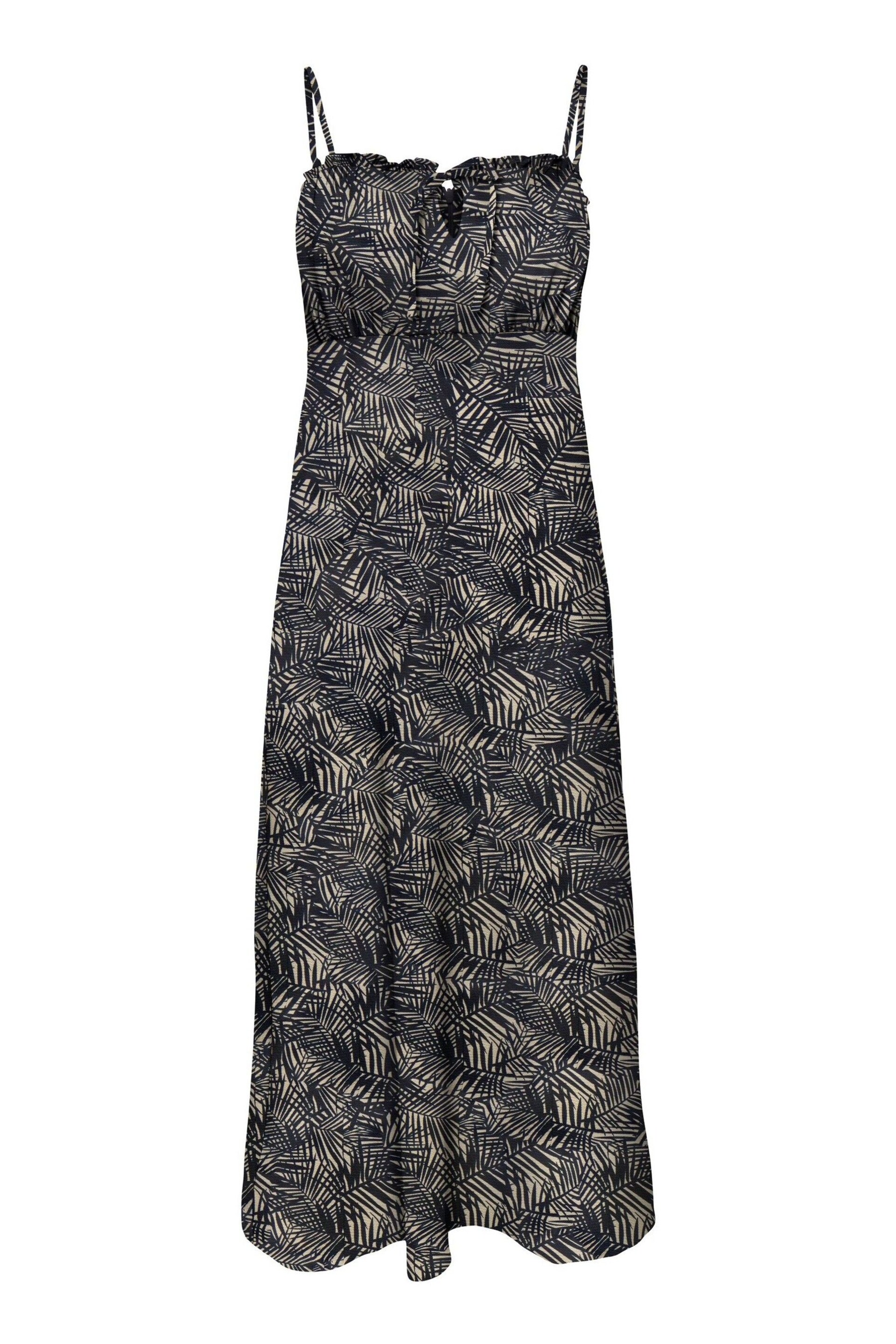 ONLY Blue Palm Print Cami Ruched Midi Dress - Image 7 of 9