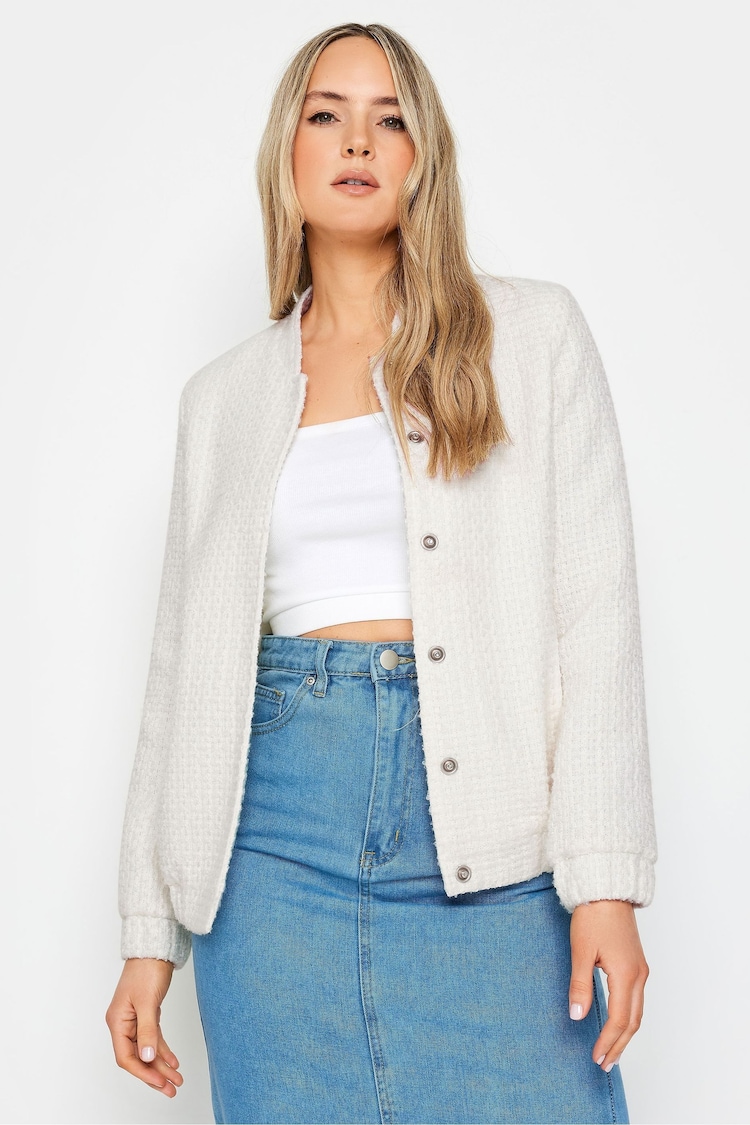 Long Tall Sally Cream Tall Boucle Bomber Jacket - Image 1 of 4