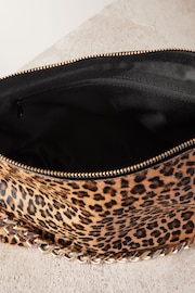 Leopard Leather Oversized Chain Clutch Bag - Image 7 of 9