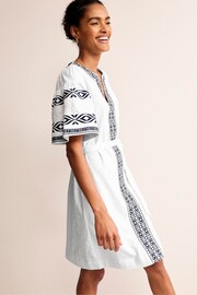 Boden White Embroidered Jersey Short Dress - Image 1 of 5