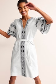 Boden White Embroidered Jersey Short Dress - Image 2 of 5