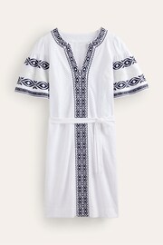 Boden White Embroidered Jersey Short Dress - Image 5 of 5