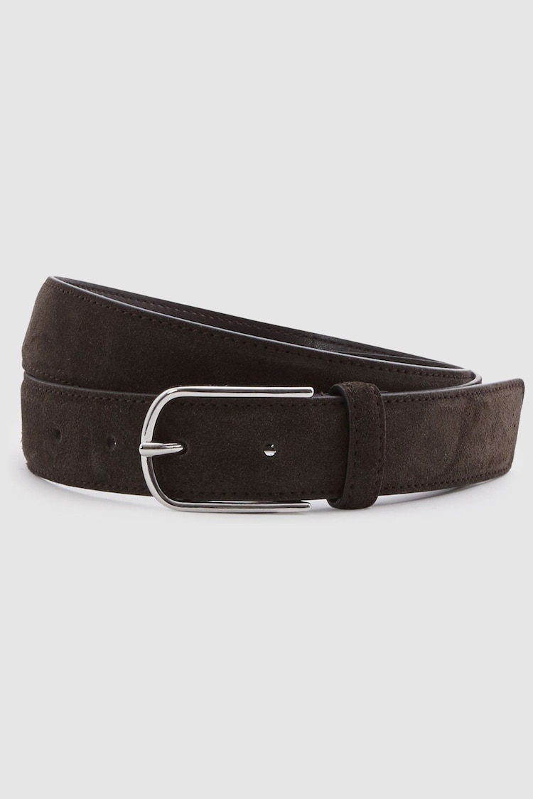 Reiss Chocolate Carrie Suede Belt - Image 1 of 4