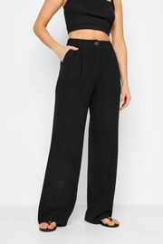 Long Tall Sally Black LTS Tall Black Linen Wide Leg Trousers - Image 2 of 5