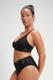 Speedo Black Womens Shaping Triangle Bikini Top with Removable Bra Pads - Image 5 of 5