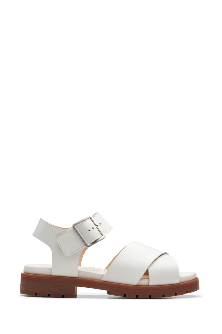 Clarks White Interest Orinoco Cross Sandals - Image 1 of 7