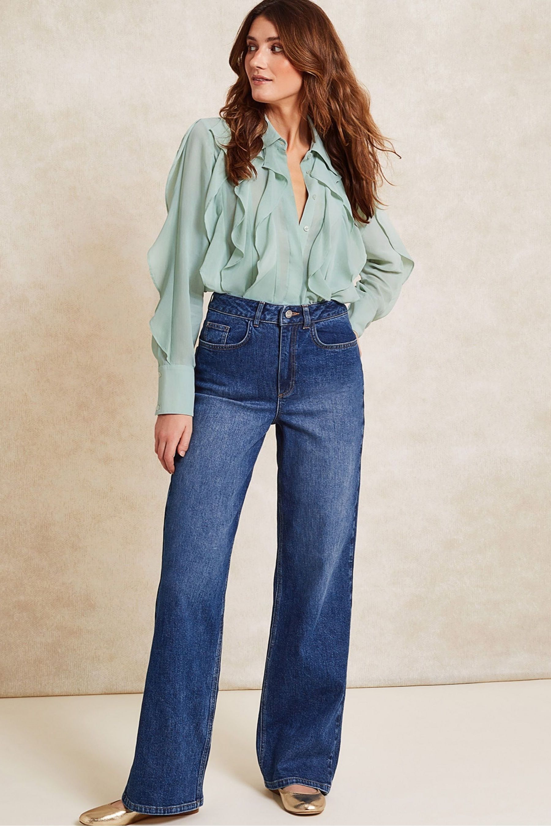 Buy Monsoon Blue Ruby Wide Leg Jeans from Next Luxembourg