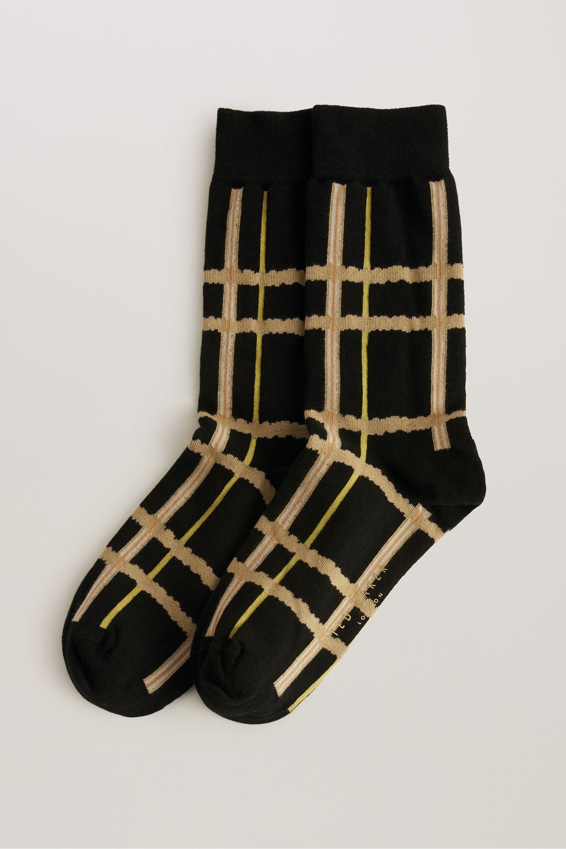 Ted Baker Black Sokkate Check Socks - Image 2 of 3