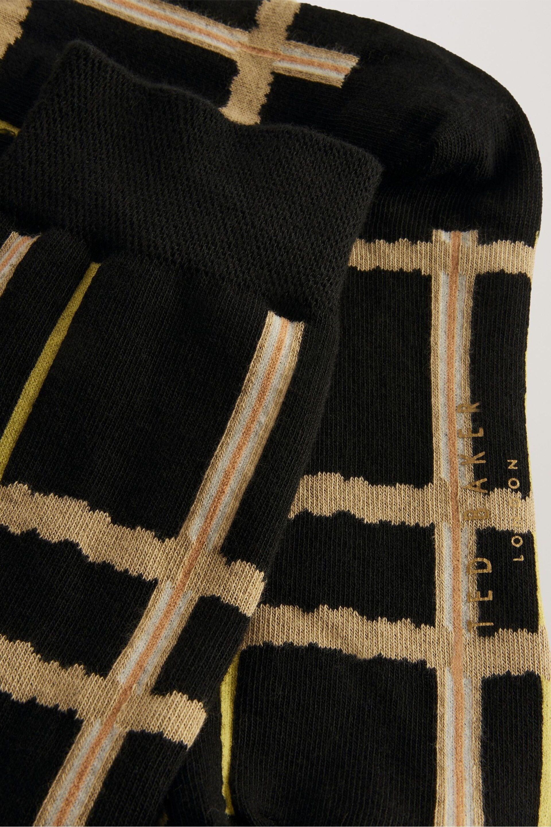 Ted Baker Black Sokkate Check Socks - Image 3 of 3