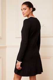 Love & Roses Black Ruffle Pleated Knitted Dress - Image 3 of 4