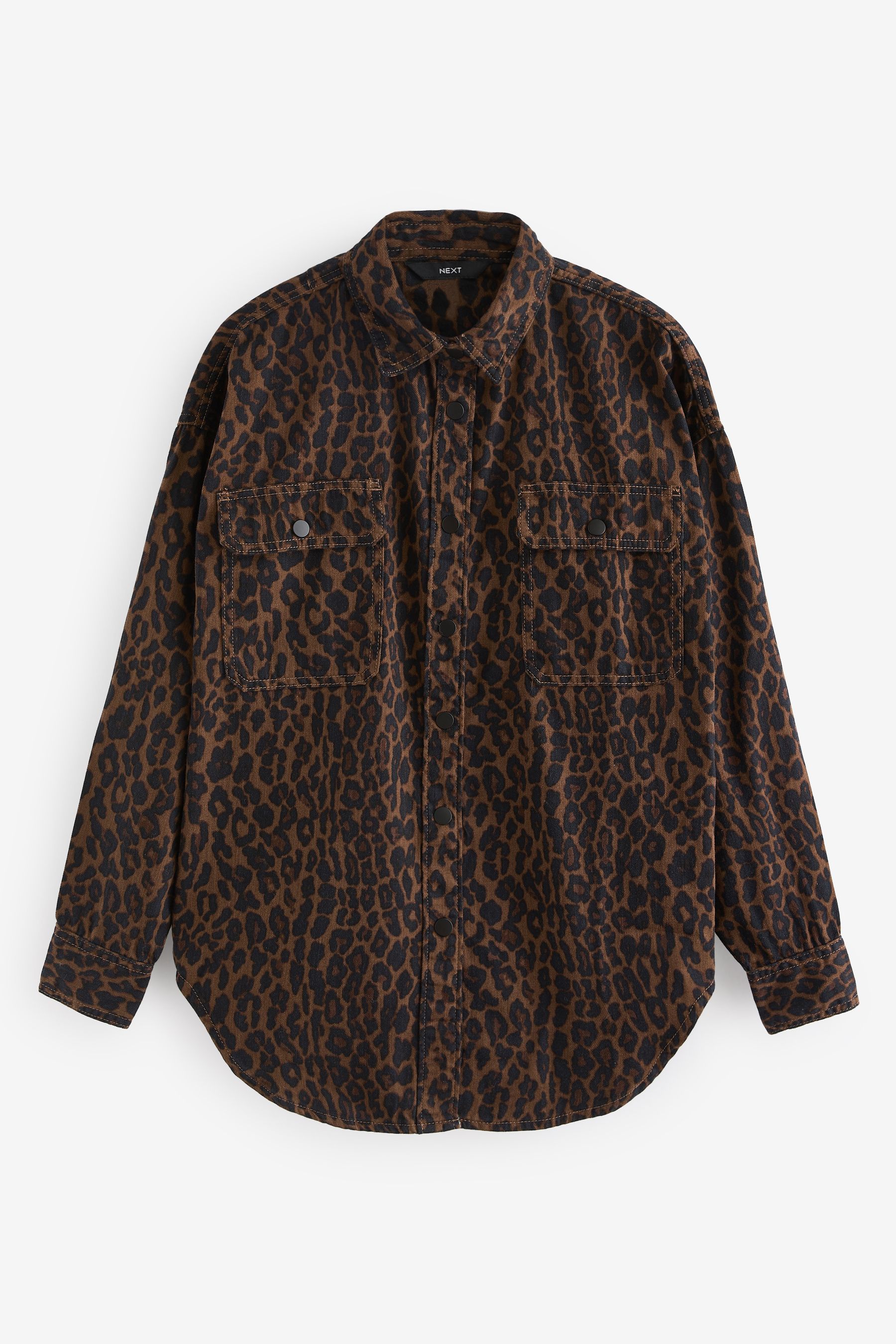 Leopard denim shirt clearance