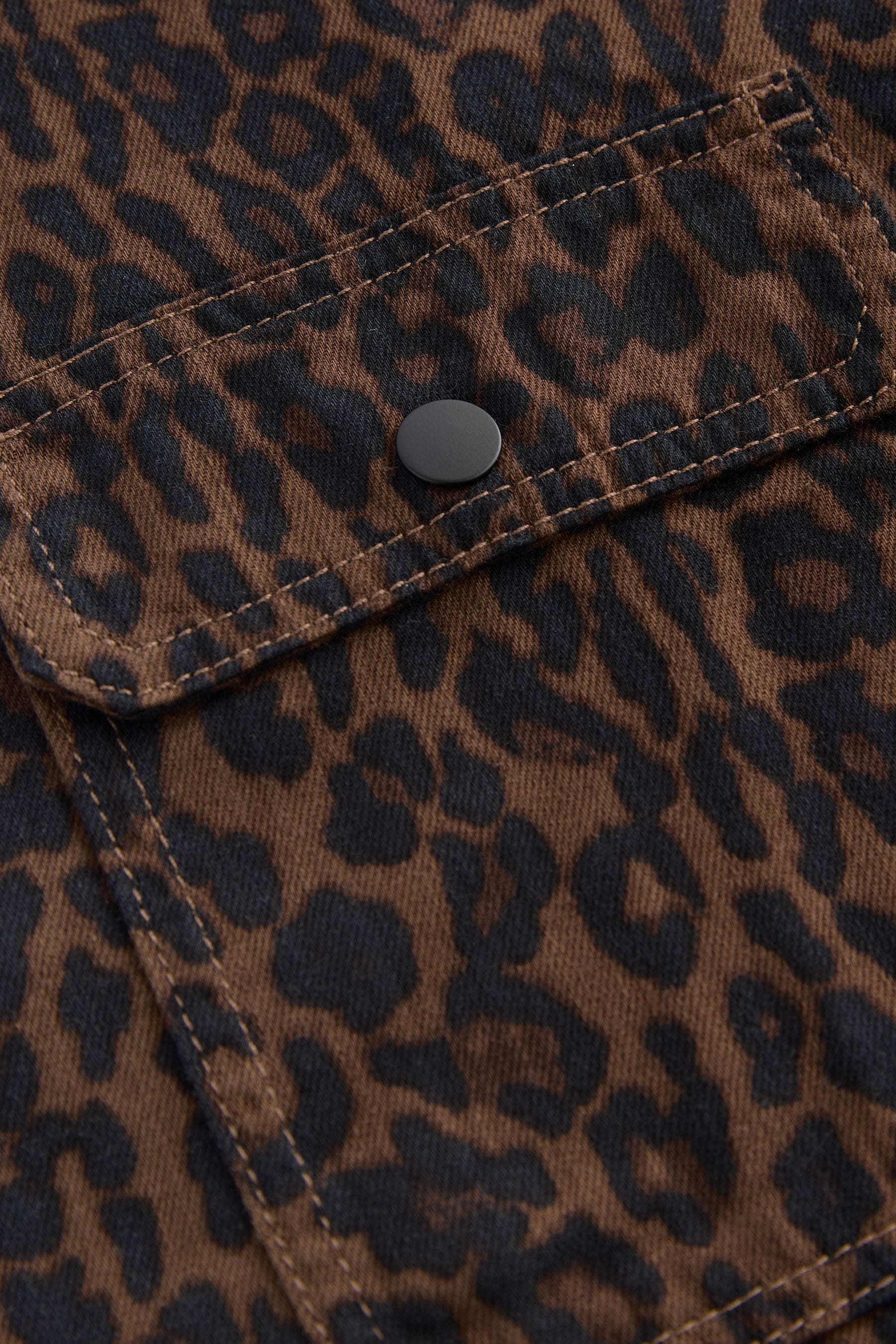 Leopard denim shirt top