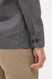 FatFace Grey Cotton Linen Worker Jacket - Image 4 of 5