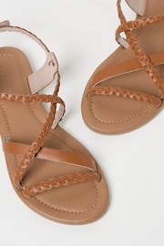 FatFace Brown Daphne Braided Leather Sandals - Image 3 of 3