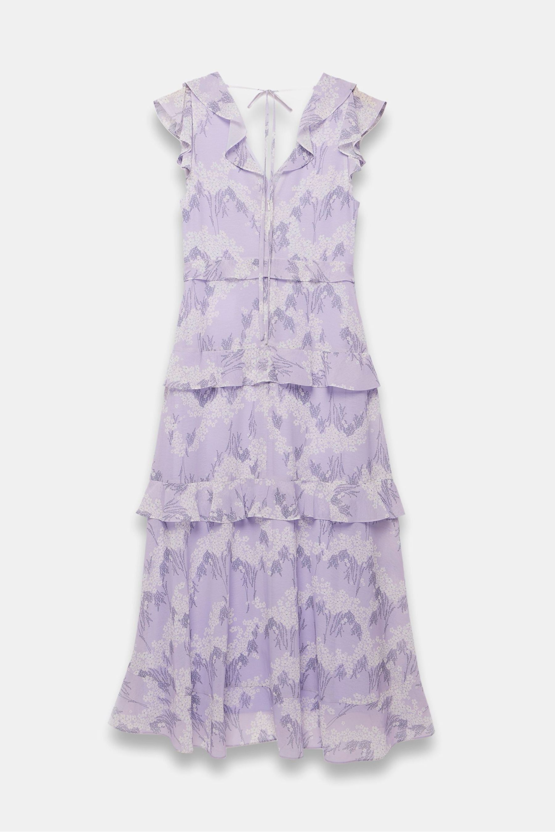 Buy Mint Velvet Purple Floral Ruffle Maxi Dress from Next Luxembourg