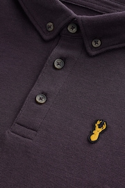 Plum Purple Long Sleeve 100% Cotton Polo Shirt (3-16yrs) - Image 3 of 5