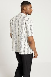 River Island Cream Ecru Short Sleeve Floral Vine Print Shirt - Image 2 of 3