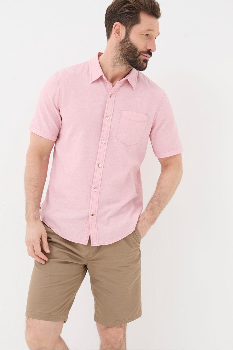 FatFace Pink Bugle Linen Cotton Shirt - Image 1 of 4