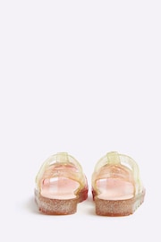 River Island Natural Girls Rainbow Flower Jelly Sandals - Image 2 of 3