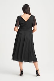 Scarlett & Jo Black Victoria Angel Sleeve Mesh Midi long Dress - Image 2 of 5