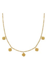 Orelia London 18k Gold Plating Multi Coin Figaro Drop Necklace - Image 1 of 2