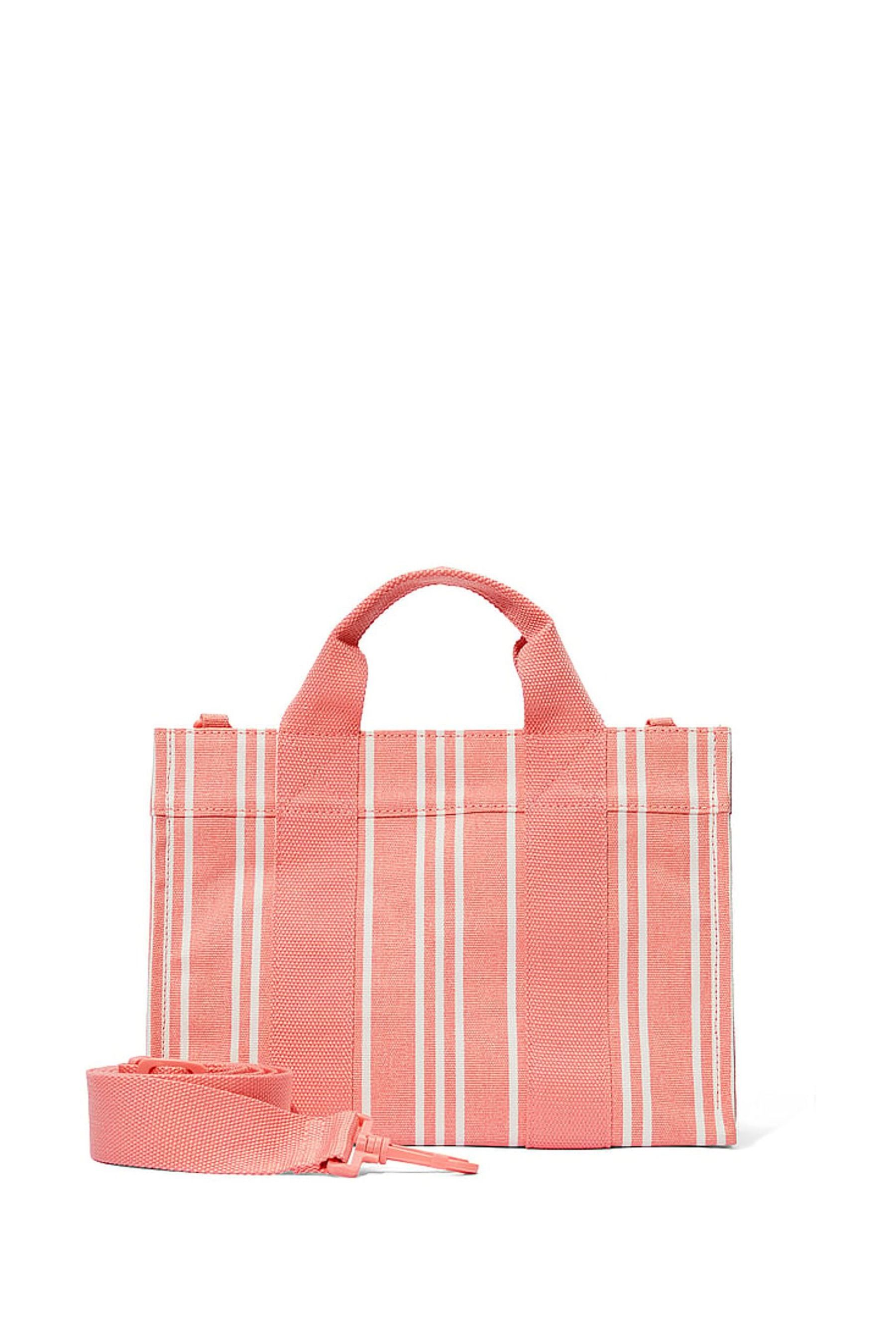 Pink canvas tote bag top