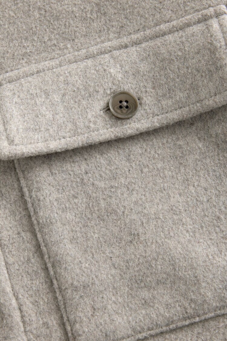 Light Grey Signature Wool Blend Shacket with Cashmere - Image 8 of 8