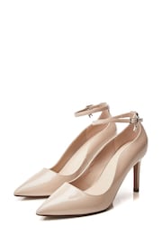 Moda in Pelle Natural Cristel Swirl Cut Topline Ankle Strap Court Shoes - Image 2 of 4
