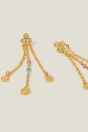 Accessorize 14ct Gold Plated Tone Beaded Long Drop Earrings - Image 2 of 3