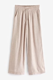 Simply Be Natural Tie Waist Linen Wide Leg Trousers - Image 5 of 5