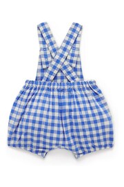 Purebaby Blue Gingham Linen Blend Dungarees - Image 2 of 3