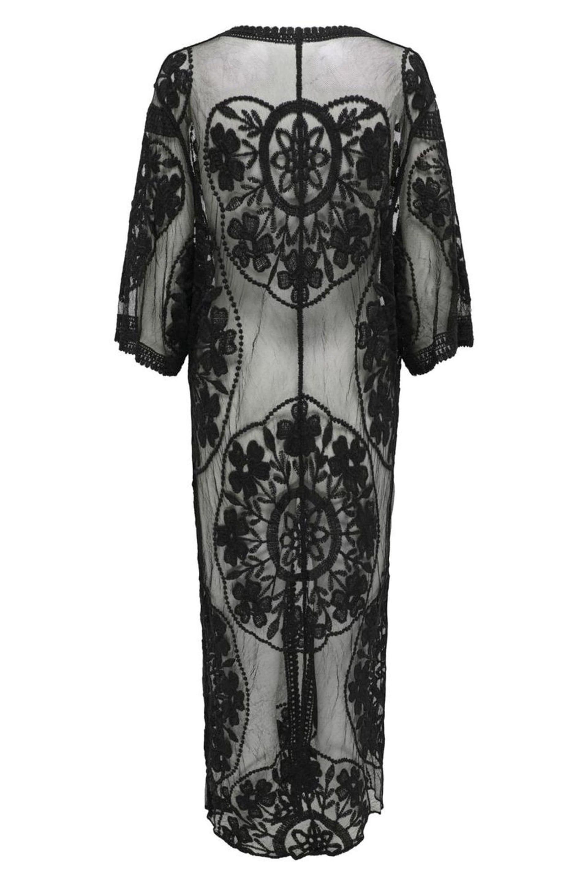 ONLY Black Embroidered Maxi Beach Cover-Up Kaftan - Image 7 of 7