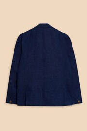 White Stuff Blue Linen Blend Blazer - Image 6 of 7