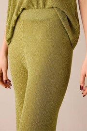 Ro&Zo Green Sheer Sparkle Knit Flared Trousers - Image 5 of 7