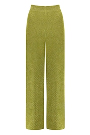 Ro&Zo Green Sheer Sparkle Knit Flared Trousers - Image 6 of 7