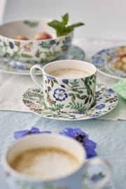 Designers Guild Porcelaine De Chine Tea Cups and Saucers Set Of 4 - Image 3 of 6
