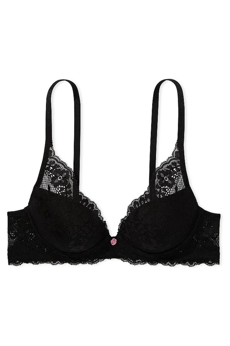 Victoria's Secret Black Lace Half Pad Plunge Bra - Image 3 of 3